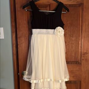 My Michelle Black and Cream Sleeveless Sundress for Weddings